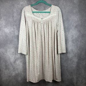 Eileen West Nightgown Womens Medium Cottage Floral Pima Cotton Long Sleeve